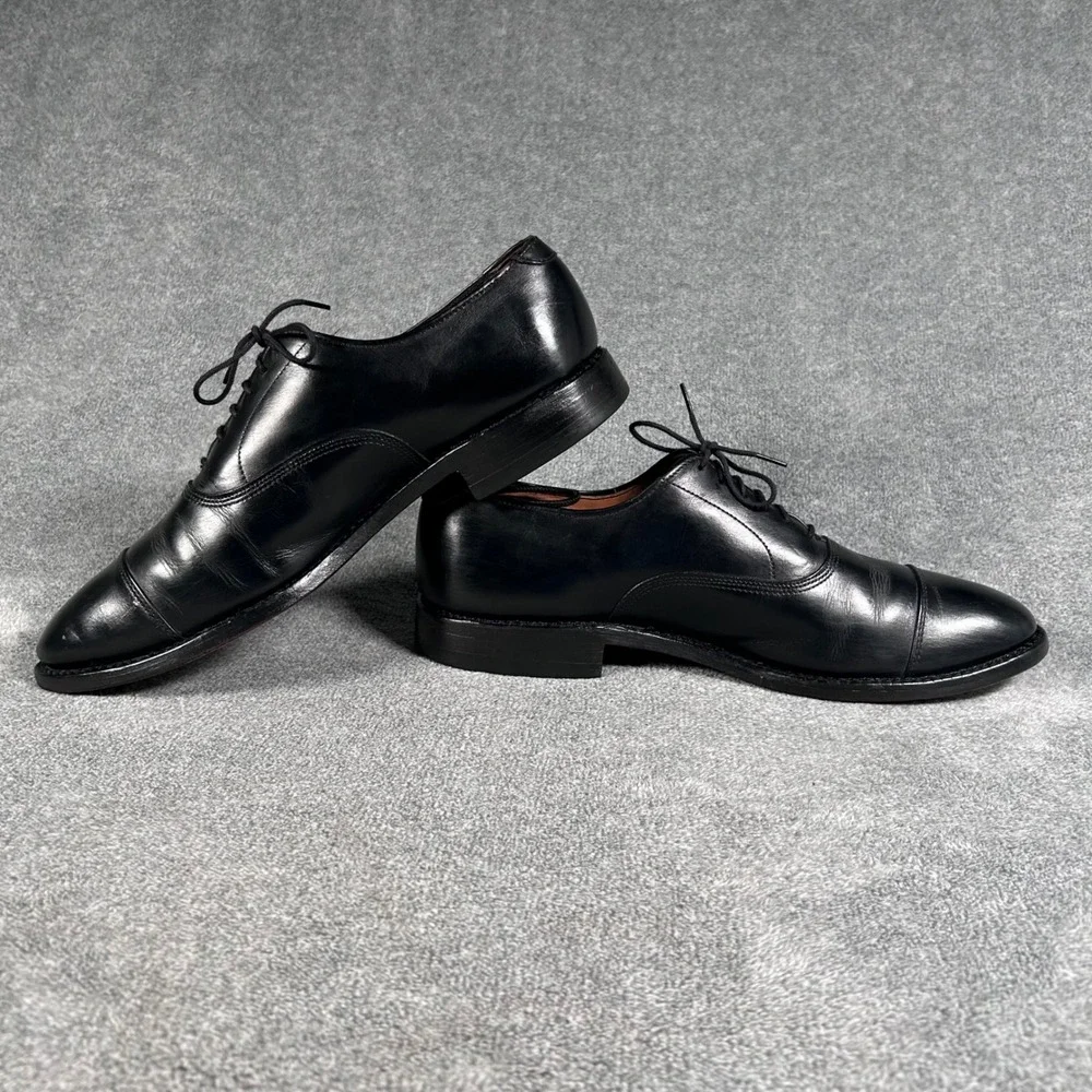 Vintage Allen Edmonds Park Avenue Oxford Dress Shoes Black Cap Toe Men 8.5 B USA